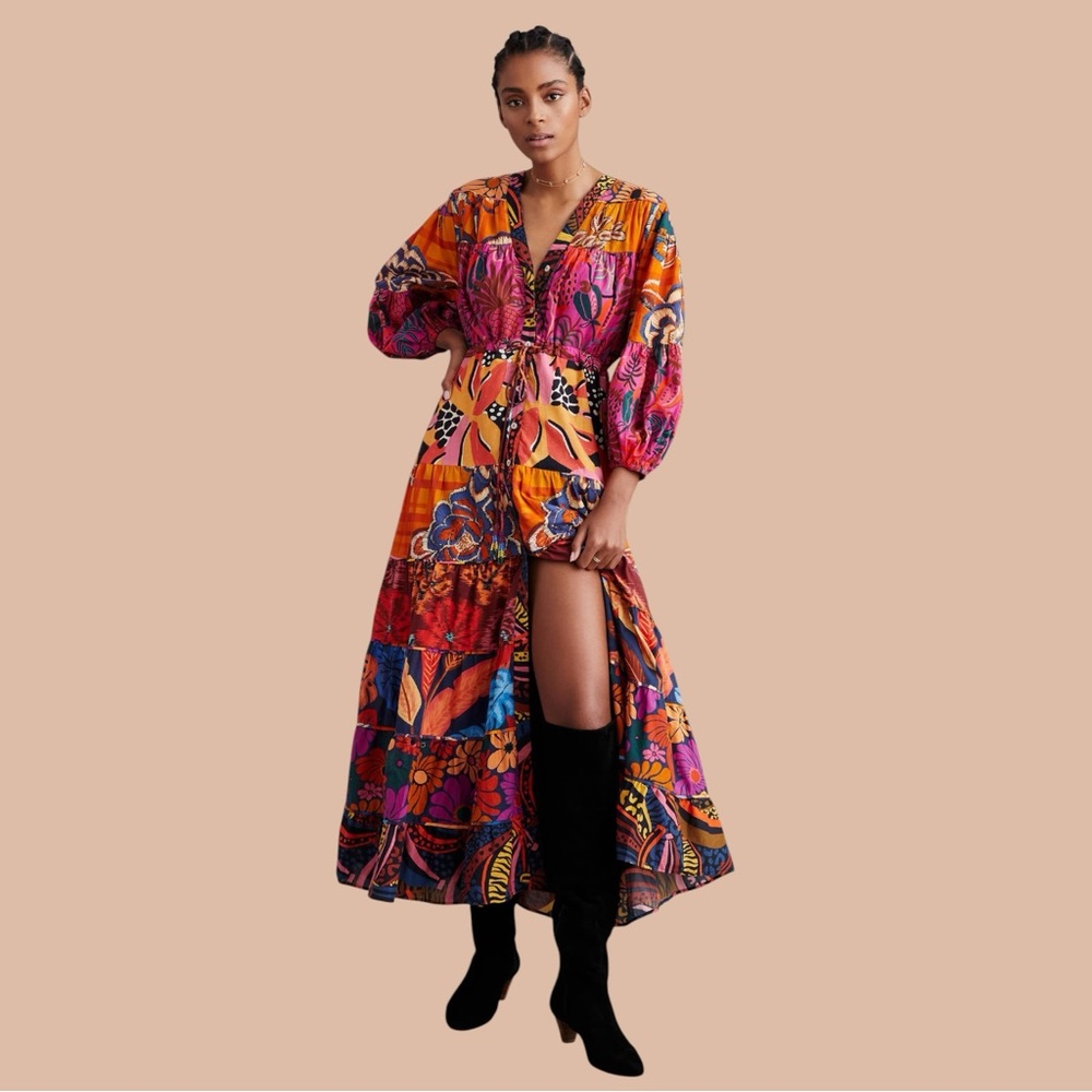 Farm Rio Button-Front Maxi Dress - Picture 2 of 12